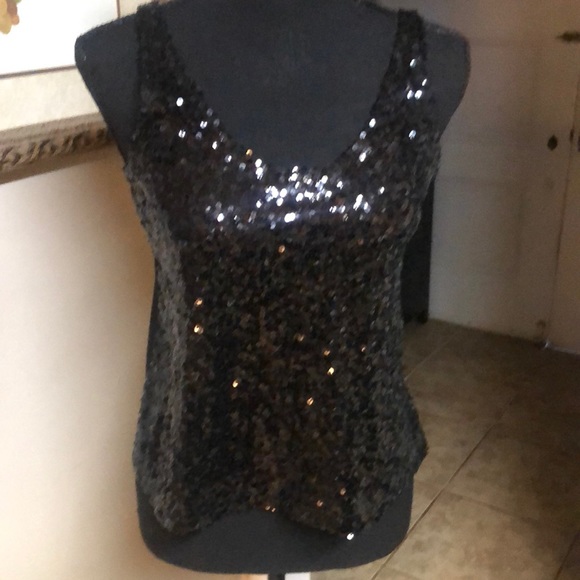 Black sequin tank top - Picture 2 of 3